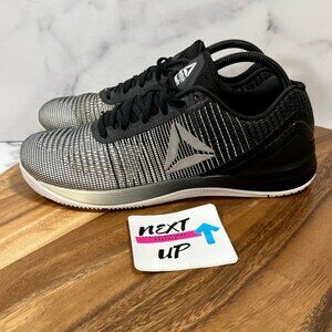 Reebok Womens Nano 7 Cross Fit Running Shoes Black Gray Ombre Lace Up size 11